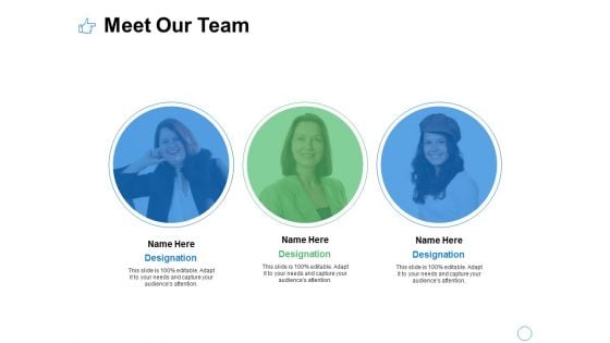 Meet Our Team Communication Ppt PowerPoint Presentation File Slide Portrait