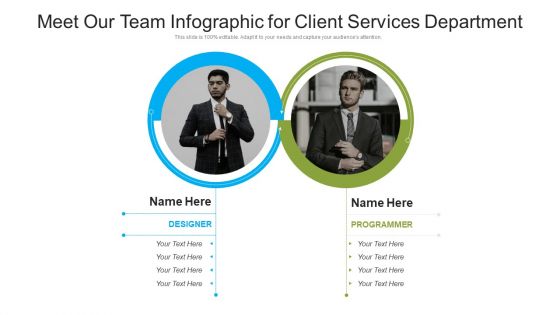 Meet Our Team Infographic For Client Services Department Pictures PDF