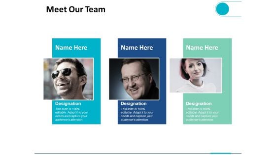 Meet Our Team Introduction Ppt PowerPoint Presentation Infographics Example Topics