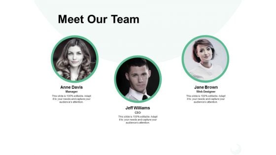 Meet Our Team Introduction Ppt PowerPoint Presentation Portfolio Aids