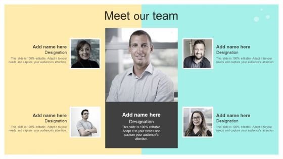Meet Our Team Online And Offline Brand Promotion Techniques Sample PDF Meet Our Team Online And Offline Brand Promotion Techniques Sample PDF