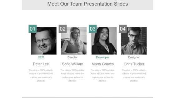 Meet Our Team Ppt PowerPoint Presentation Inspiration