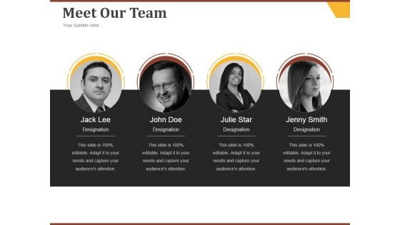 Meet Our Team Ppt PowerPoint Presentation Model Pictures