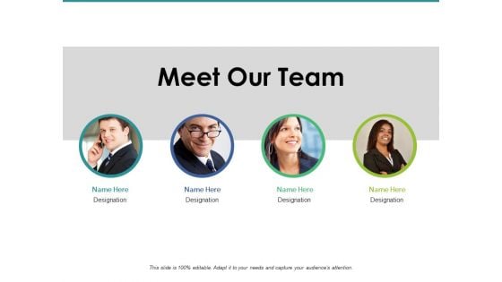 Meet Our Team Ppt PowerPoint Presentation Pictures Graphics Template