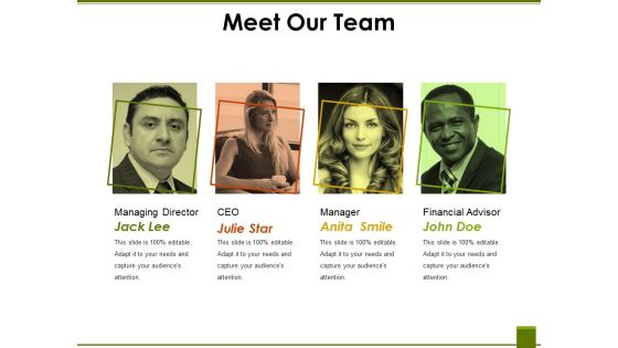 Meet Our Team Ppt PowerPoint Presentation Pictures Themes