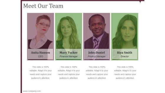 Meet Our Team Ppt PowerPoint Presentation Show Meet Our Team Ppt PowerPoint Presentation Show