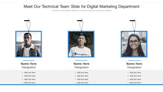 Meet Our Technical Team Slide For Digital Marketing Department Infographics PDF