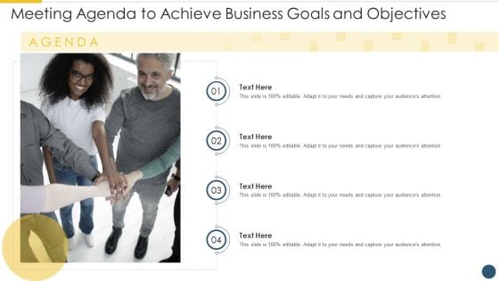 Meeting Agenda To Achieve Business Goals And Objectives Rules PDF