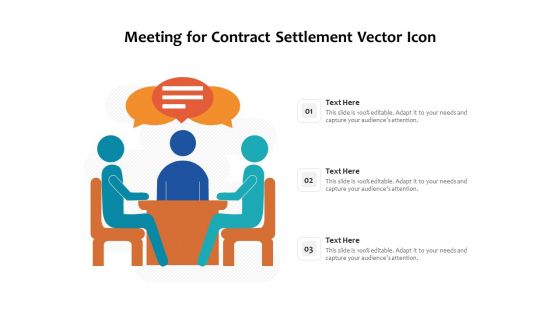 Meeting For Contract Settlement Vector Icon Ppt PowerPoint Presentation Gallery Model PDF