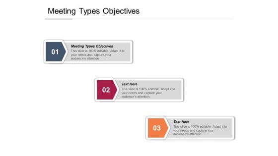 Meeting Types Objectives Ppt PowerPoint Presentation Visual Aids Pictures Cpb Pdf