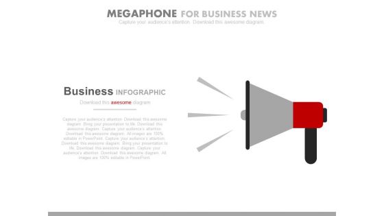 Megaphone For Business And Marketing News PowerPoint Slides