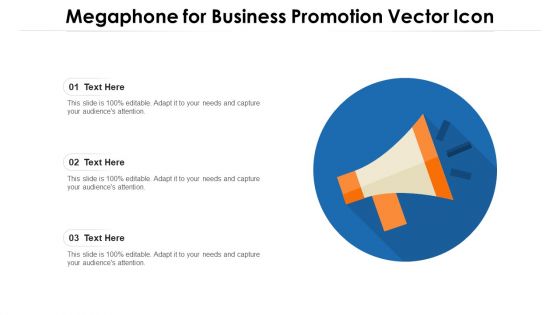 Megaphone For Business Promotion Vector Icon Ppt PowerPoint Presentation Gallery Samples PDF