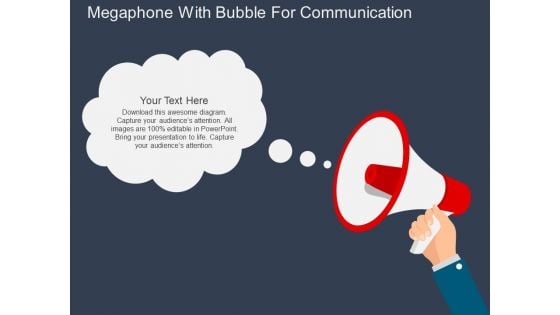 Megaphone With Bubble For Communication Powerpoint Templates