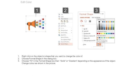 Megaphone With Communication Icons For Announcement Powerpoint Slides