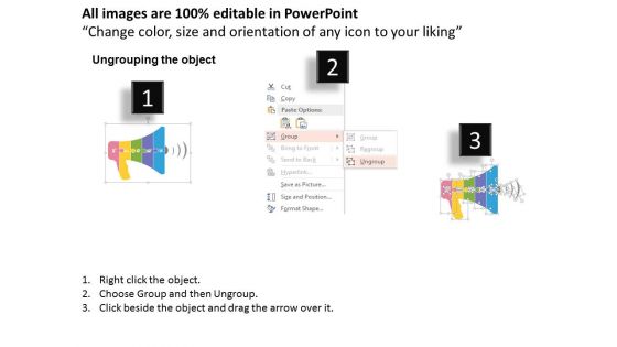 Megaphone With Puzzle Steps And Icons Powerpoint Templates