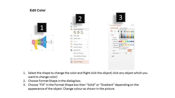 Megaphone With Puzzle Steps And Icons Powerpoint Templates