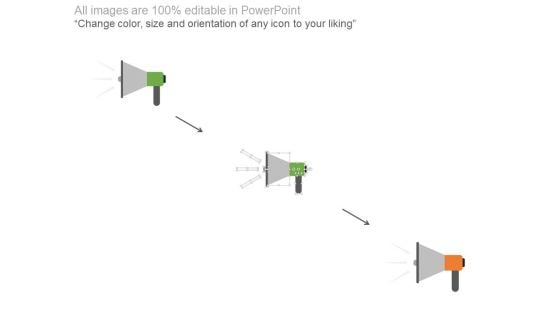 Megaphone With Three Social Media Icons Powerpoint Slides