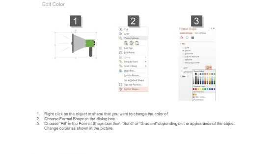 Megaphone With Three Social Media Icons Powerpoint Slides