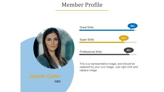 Member Profile Template 1 Ppt PowerPoint Presentation Infographic Template Vector