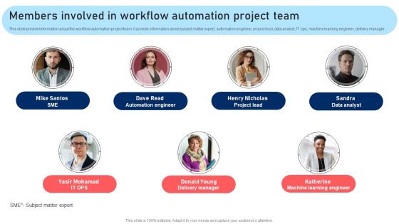 Members Involved In Workflow Automation Project Team Pictures PDF