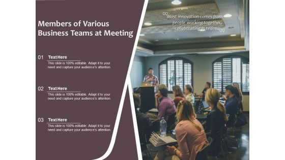 Members Of Various Business Teams At Meeting Ppt PowerPoint Presentation Infographic Template Example Introduction PDF Members Of Various Business Teams At Meeting Ppt PowerPoint Presentation Infographic Template Example Introduction PDF
