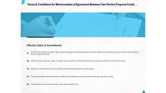 Memorandum Of Agreement Between Two Parties Proposal Ppt PowerPoint Presentation Complete Deck With Slides