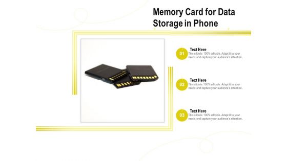 Memory Card For Data Storage In Phone Ppt PowerPoint Presentation Inspiration Aids PDF