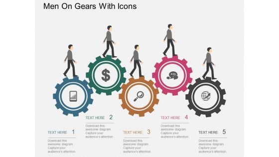 Men On Gears With Icons Powerpoint Templates