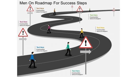 Men On Roadmap For Success Steps Powerpoint Template