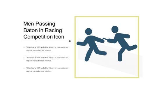 Men Passing Baton In Racing Competition Icon Ppt PowerPoint Presentation File Outline PDF
