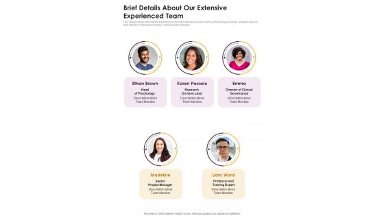 Mental Health Research Proposal Brief Details About Our Extensive One Pager Sample Example Document Mental Health Research Proposal Brief Details About Our Extensive One Pager Sample Example Document