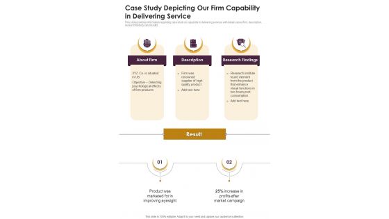 Mental Health Research Proposal Case Study Depicting Our Firm One Pager Sample Example Document