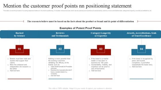 Mention The Customer Proof Points Nn Positioning Statement Comprehensive Guide On How Download PDF
