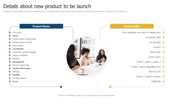 Merchandise Launch Kickoff Playbook Details About New Product To Be Launch Themes PDF