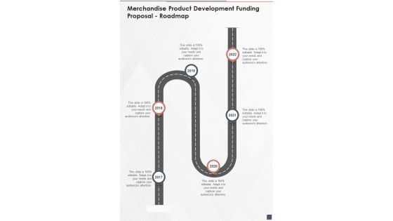 Merchandise Product Development Funding Proposal Roadmap One Pager Sample Example Document Merchandise Product Development Funding Proposal Roadmap One Pager Sample Example Document