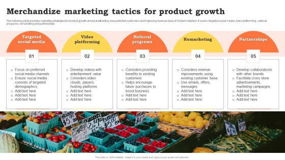 Merchandize Marketing Tactics For Product Growth Guidelines PDF