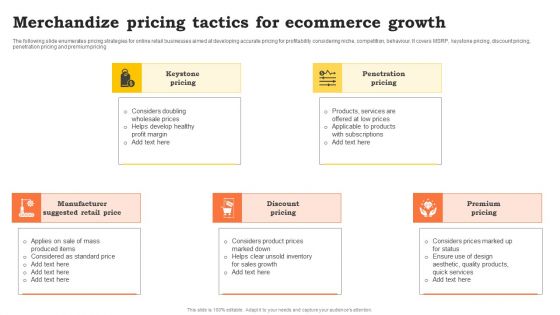 Merchandize Pricing Tactics For Ecommerce Growth Slides PDF