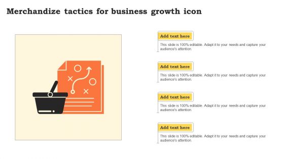 Merchandize Tactics For Business Growth Icon Clipart PDF