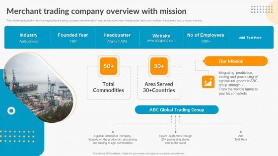 Merchant Trading Company Overview With Mission Export Trade Business Profile Guidelines PDF