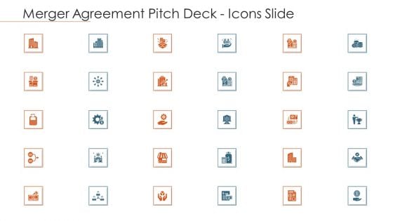 Merger Agreement Pitch Deck Icons Slide Icons PDF