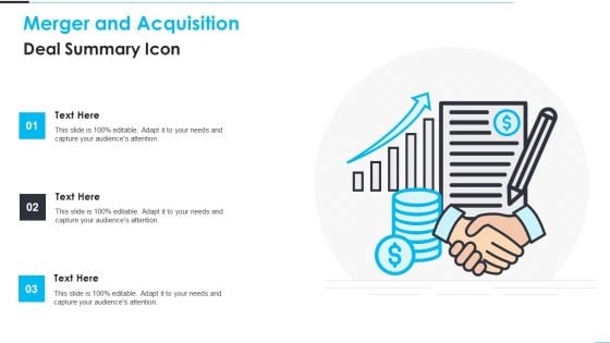 Merger And Acquisition Deal Summary Icon Diagrams PDF