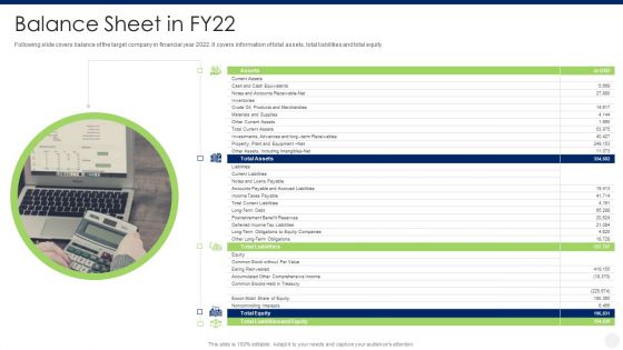 Merger And Acquisition Due Diligence Balance Sheet In FY22 Guidelines PDF