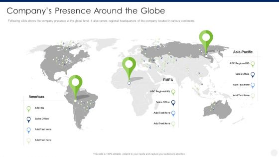 Merger And Acquisition Due Diligence Companys Presence Around The Globe Ideas PDF