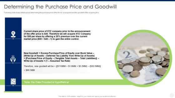 Merger And Acquisition Due Diligence Determining The Purchase Price And Goodwill Infographics PDF
