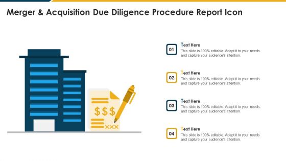 Merger And Acquisition Due Diligence Procedure Report Icon Pictures PDF