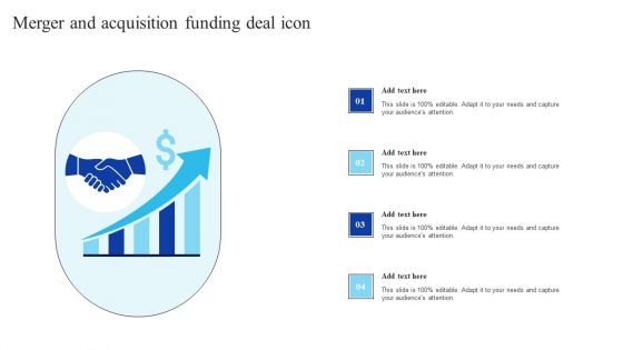 Merger And Acquisition Funding Deal Icon Infographics PDF