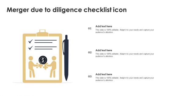 Merger Due To Diligence Checklist Icon Clipart PDF