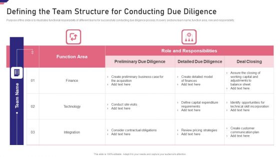 Mergers Acquisition Playbook Mergers Acquisition Playbook Defining The Team Structur Slides PDF