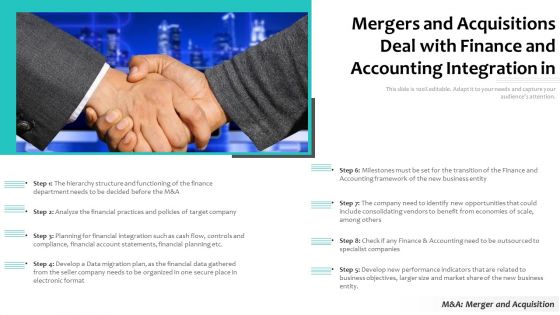 Mergers And Acquisitions Deal With Finance And Accounting Integration In Information PDF