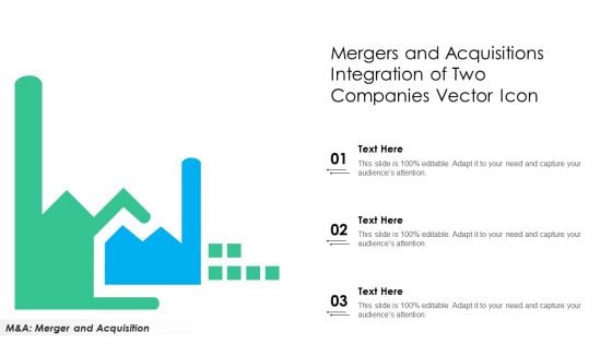 Mergers And Acquisitions Integration Of Two Companies Vector Icon Brochure PDF